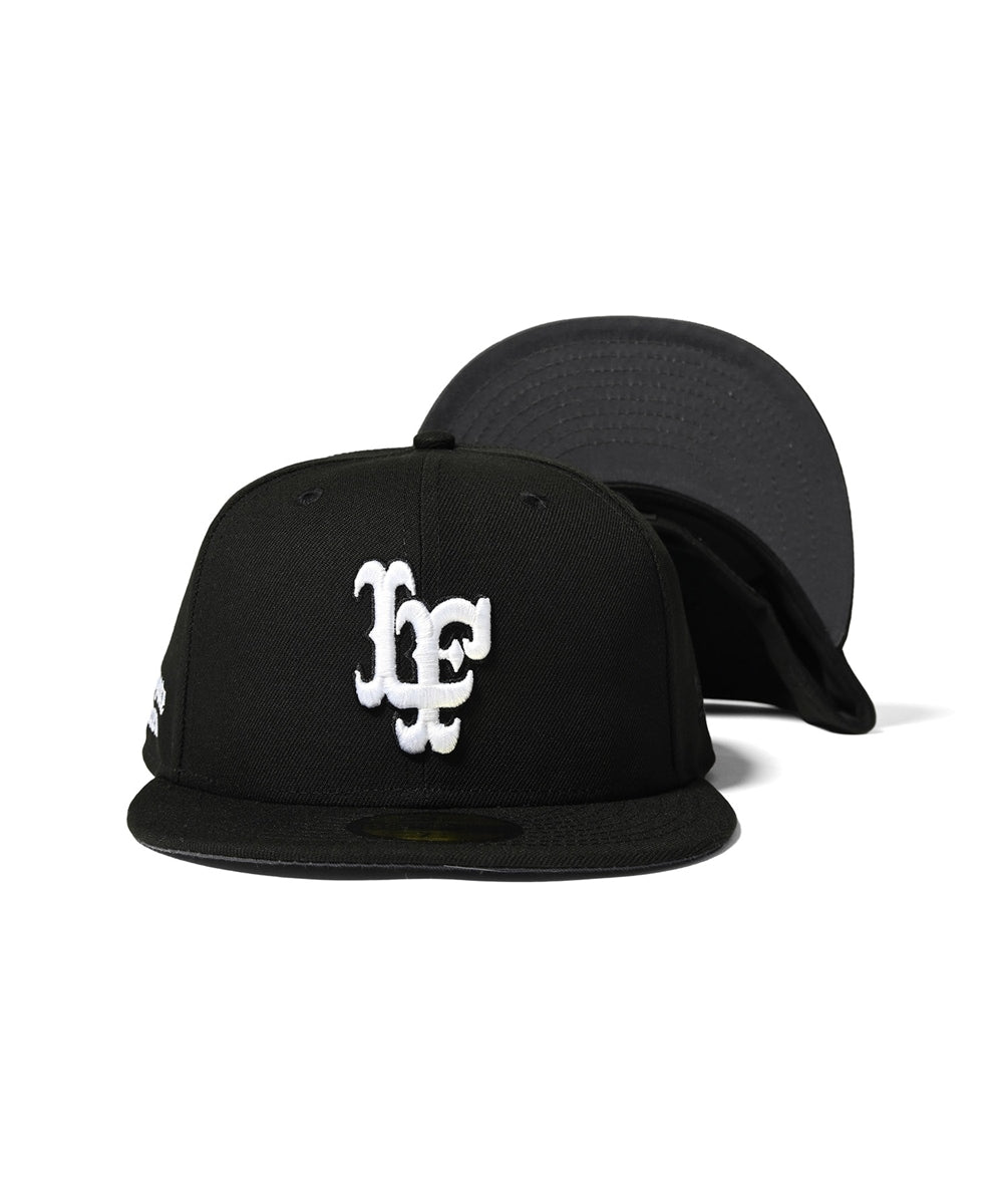×New Era LF Logo 59Fifty Crew LF LOGO Cap BLK ニューエラ ロゴ キャップ レザー 帽子