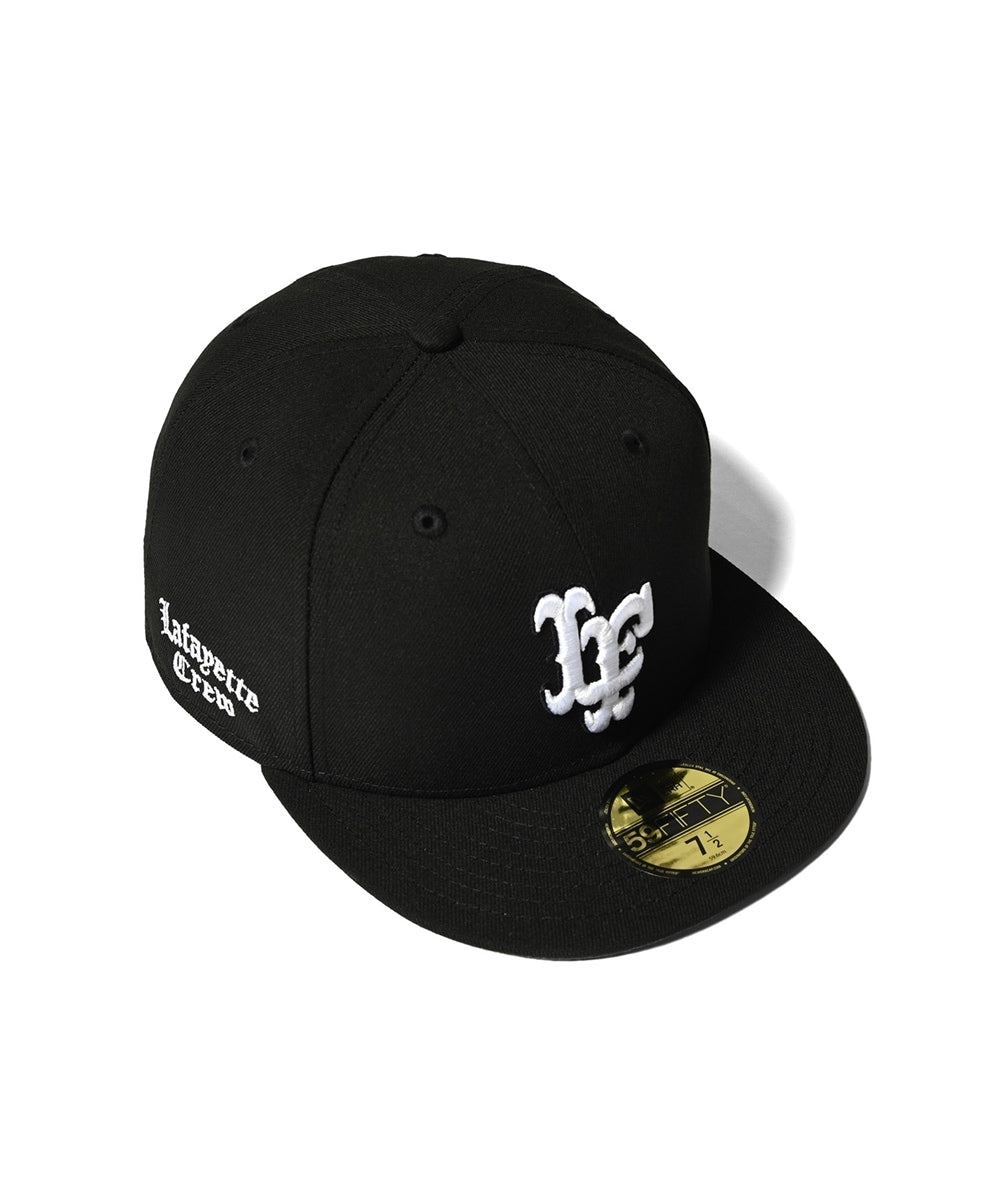 ×New Era LF Logo 59Fifty Crew LF LOGO Cap BLK ニューエラ ロゴ キャップ レザー 帽子