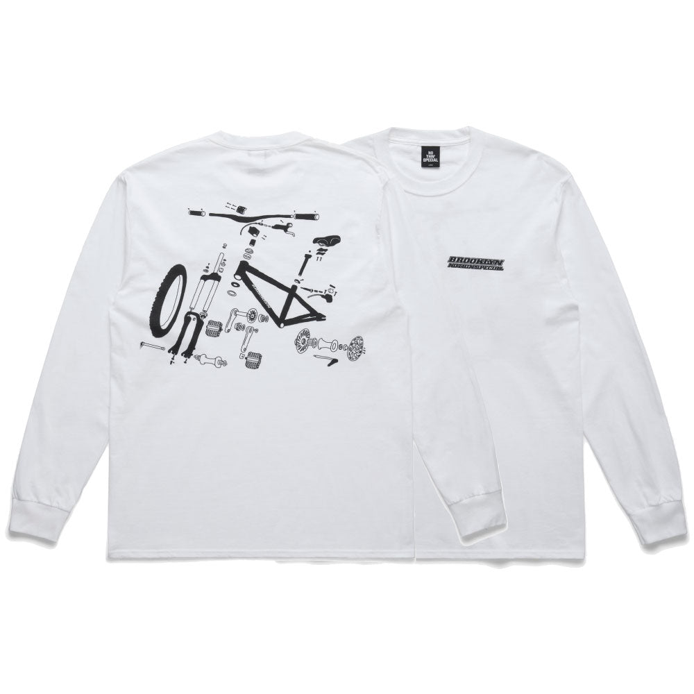 × BROOKLYN MACHINE WORKS Big Ben L/S Tee WHT ブルックリンマシンワークス 長袖 Tシャツ