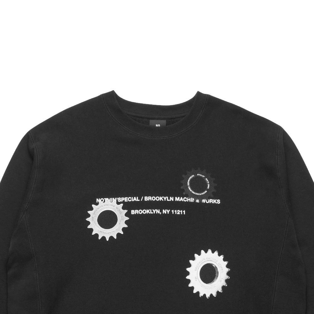 × BROOKLYN MACHINE WORKS Gangsta Crew Neck Sweatshirt BLK ブルックリンマシンワークス クルーネック スウェット