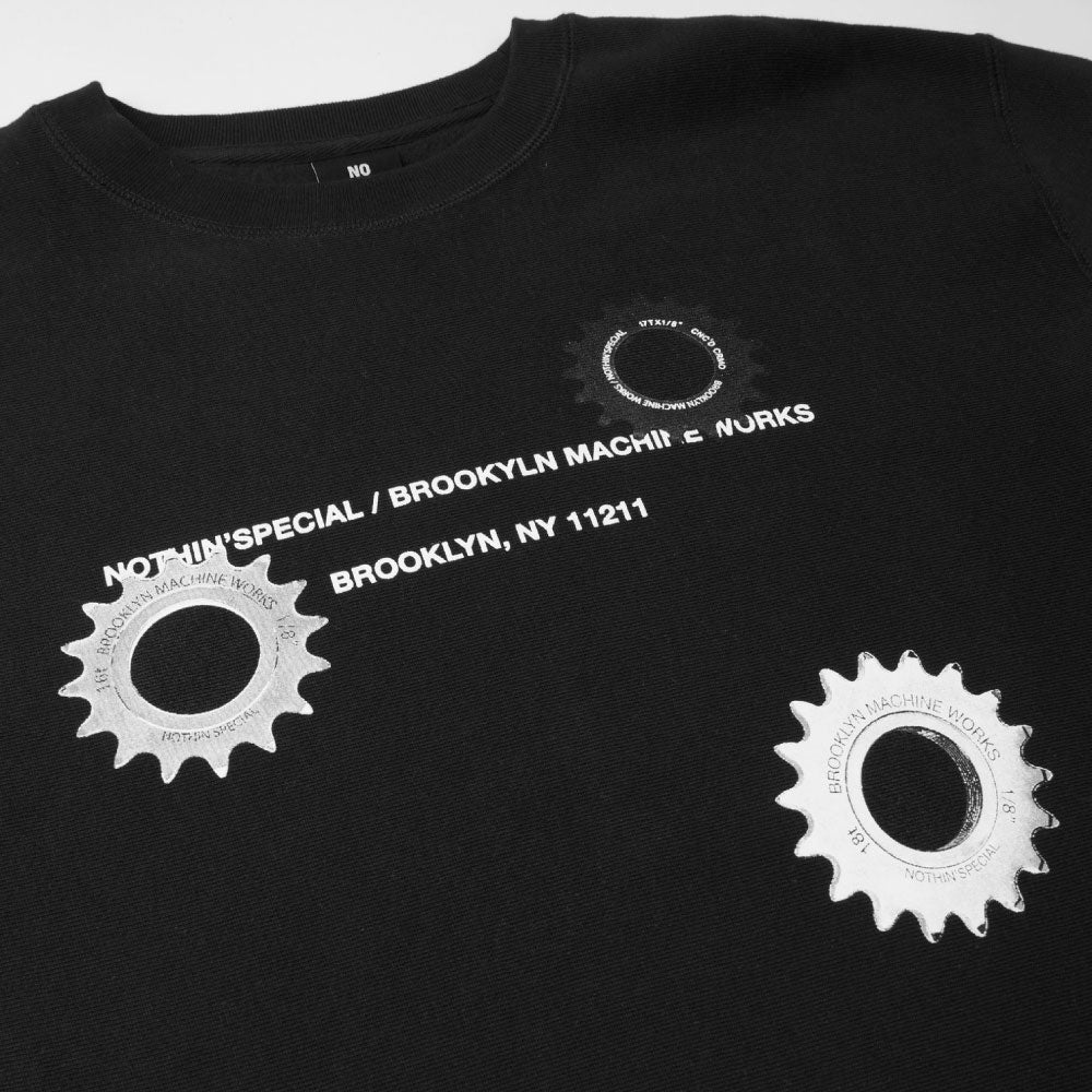 × BROOKLYN MACHINE WORKS Gangsta Crew Neck Sweatshirt BLK ブルックリンマシンワークス クルーネック スウェット