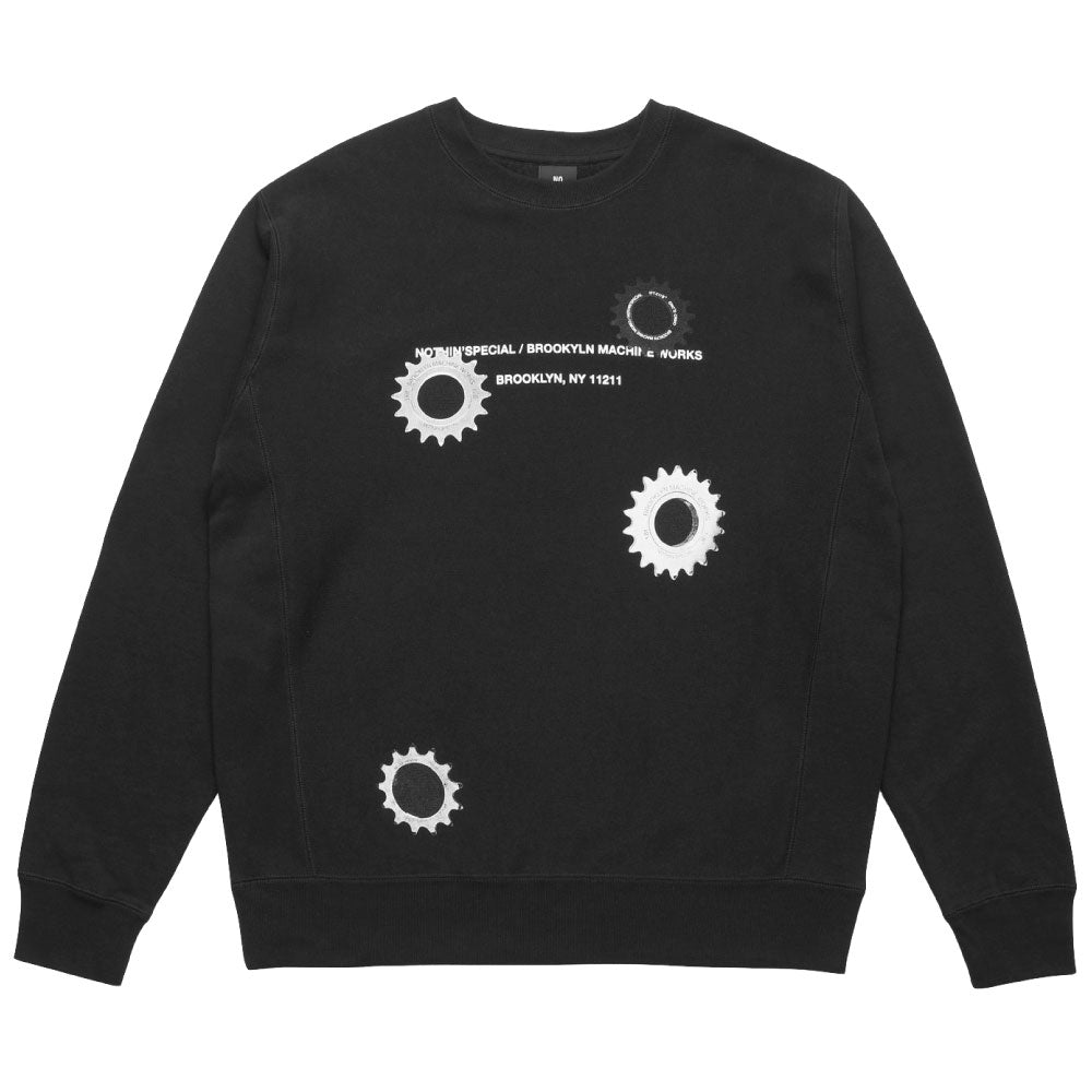 × BROOKLYN MACHINE WORKS Gangsta Crew Neck Sweatshirt BLK ブルックリンマシンワークス クルーネック スウェット