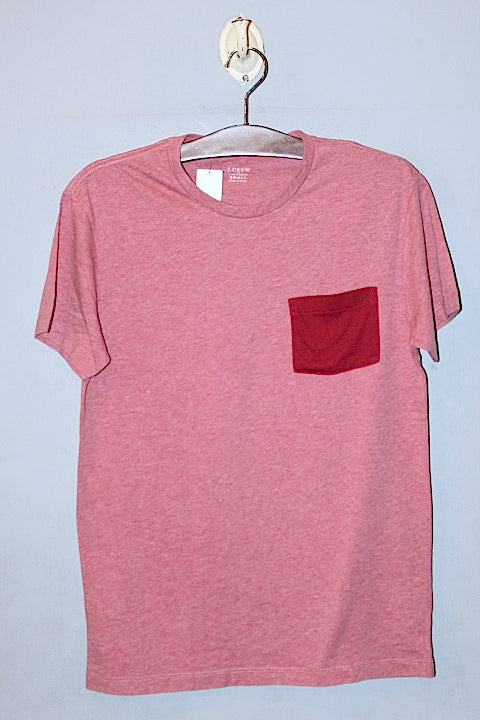 J.Crew(ジェイクルー) S/S Slim Washed 2Tone Pocket T-Shirt Tee Pink Red