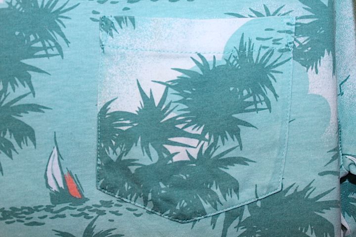 J.Crew(ジェイクルー) S/S Slim Washed Pocket Aloha T-Shirt Tee Teal Green