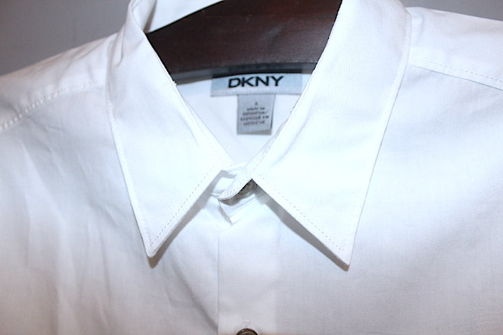 DKNY(ダナキャランニューヨーク) Chest Print S/S Shirts White Botton Down