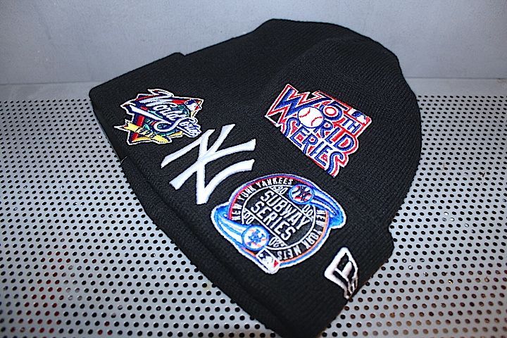 Basic Cuff Knit Cap Multi Logo NewYork Yankees Black World Series