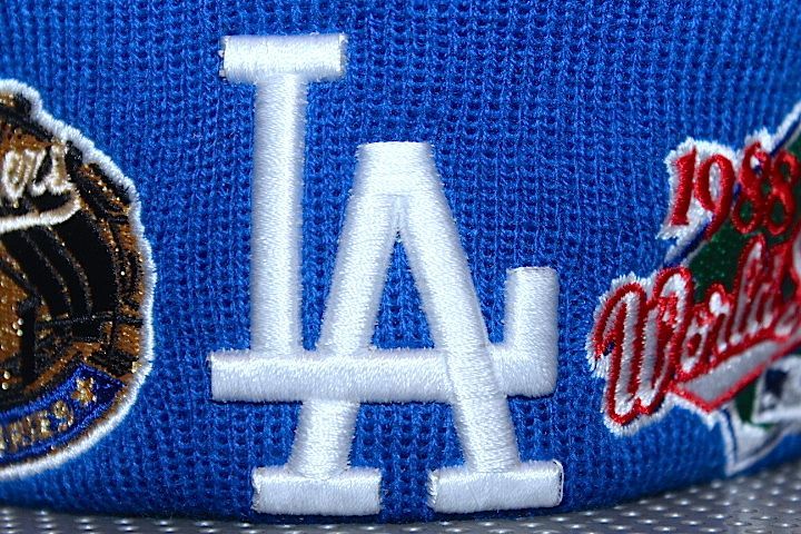 Basic Cuff Knit Cap Multi Logo Los Angeles Dodgers Blue Royal World Series