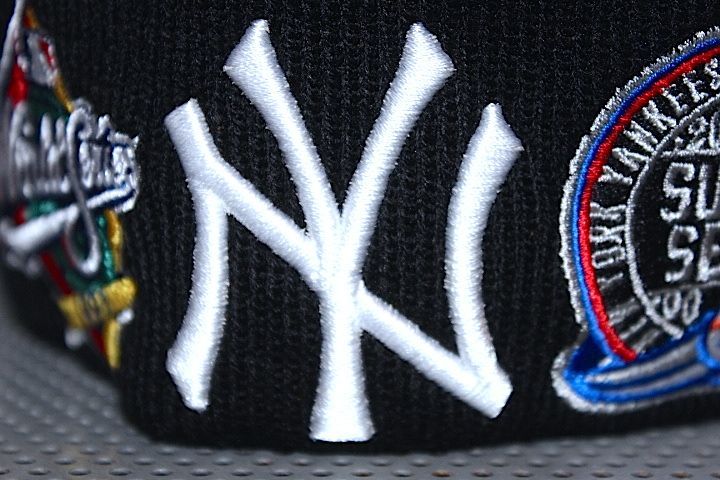 Basic Cuff Knit Cap Multi Logo NewYork Yankees Black World Series