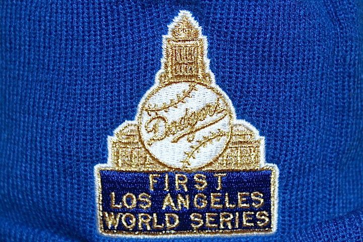 Basic Cuff Knit Cap Multi Logo Los Angeles Dodgers Blue Royal World Series