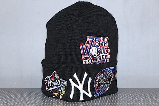 Basic Cuff Knit Cap Multi Logo NewYork Yankees Black World Series