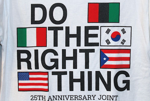 40Acres(フォーティーエーカース) and a mule S/S Do The Right Thing 25th Anniversary Joint Tee Limited Item White