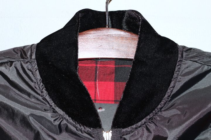 EPTM. (エピトミ) Plaid Wind Breaker Checked Nylon Jacket Black Velours