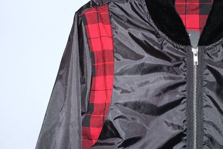 EPTM. (エピトミ) Plaid Wind Breaker Checked Nylon Jacket Black Velours