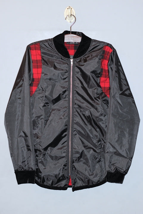 EPTM. (エピトミ) Plaid Wind Breaker Checked Nylon Jacket Black Velours