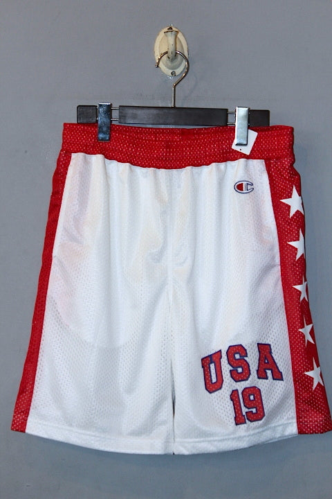 Champion(チャンピオン) USA All Star Basket Shorts White Red ショーツ