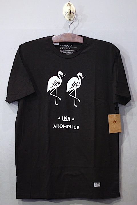 Akomplice(アコンプライス) Black Flamingos S/S Tee フラミンゴ Tシャツ