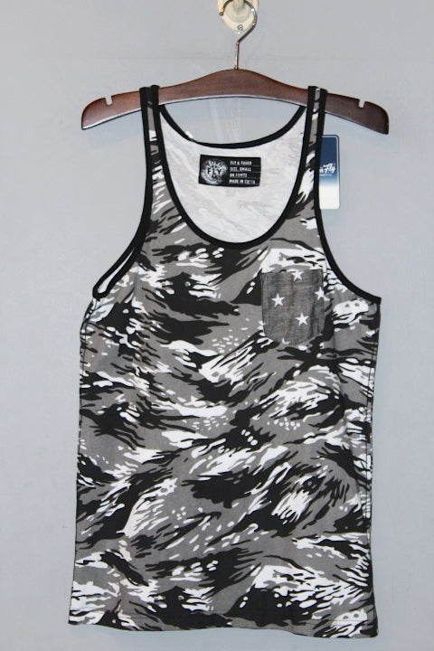 Born Fly(ボーンフライ) Camo & Star Pocket Tanktop Black タンクトップ