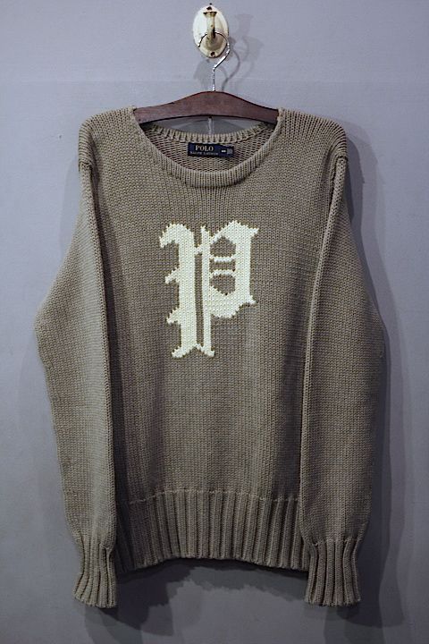 Polo Ralph Lauren(ラルフ ローレン)“P" Logo Knit Grey