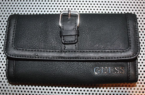 Guess(ゲス) Logo Belt Long Wallet Pocketbook Black 財布