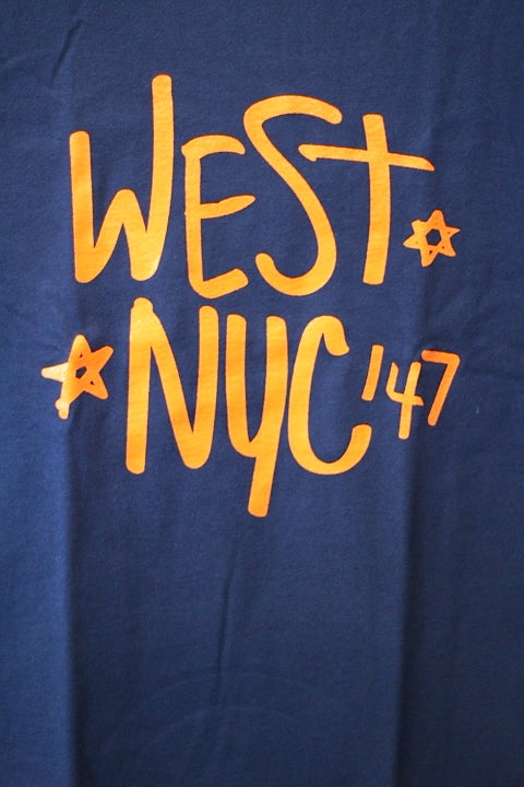 West NYC (ウェスト エヌワイシー) S/S West Written Tee Navy Orange