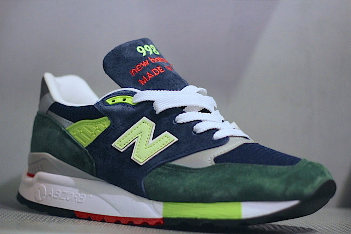 J.Crew(ジェイクルー) NB M998 Sneakers Kicks Balance Multi Colour Green Navy Yellow Red ABZORB