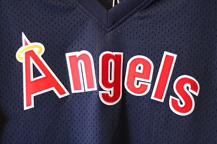 Los Angeles Angels Authentic Batting Practice Jersey Navy Red