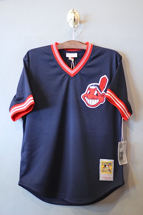 Mitchell&Ness(ミッチェル アンド ネス) Cleveland Indians Authentic Batting Practice Jersey Navy Red