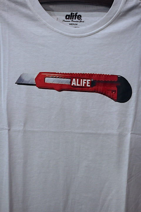 Alife(エーライフ) S/S Box Cutter Tee ボックス カッター Tシャツ White ホワイト Logo