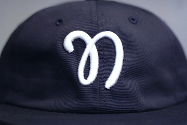 Nothin' Special(ナッシン スペシャル) Script Logo 6panel Cap Leather Strap Navy