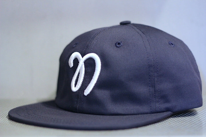 Nothin' Special(ナッシン スペシャル) Script Logo 6panel Cap Leather Strap Navy