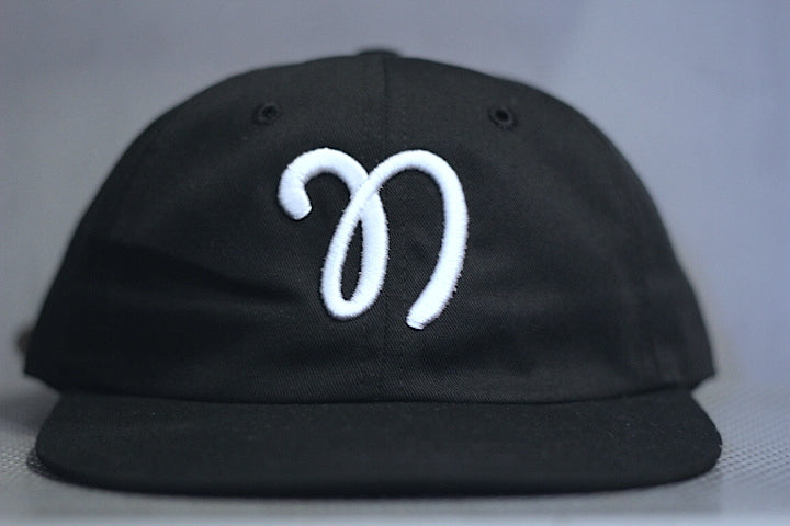 Nothin' Special(ナッシン スペシャル) Script Logo 6panel Cap Leather Strap Black