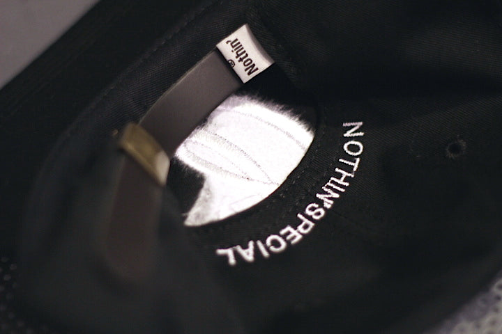 Nothin' Special(ナッシン スペシャル) Script Logo 6panel Cap Leather Strap Black