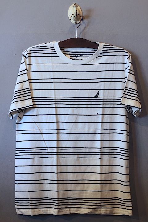 Nautica(ノーティカ) S/S Border Tee White Black Cotton アーチ ロゴ Tシャツ コットン ホワイト ブラック ボーダー