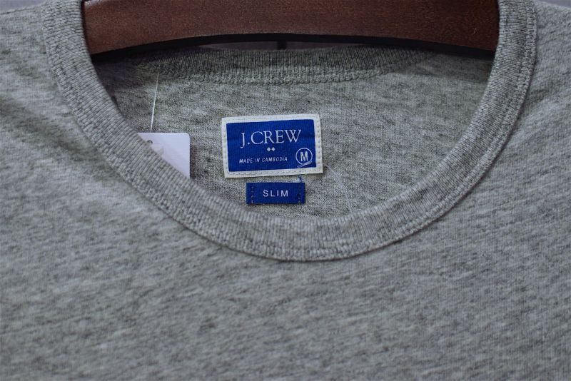 J.Crew (ジェイクルー) S/S Pocket Tee Slim Grey T-Shirts 切替 ポケット Solid