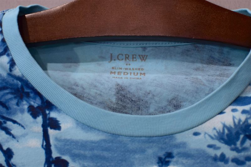 J.Crew (ジェイクルー) S/S Slim Washed Aloha Pocket Tee Blue T-Shirts