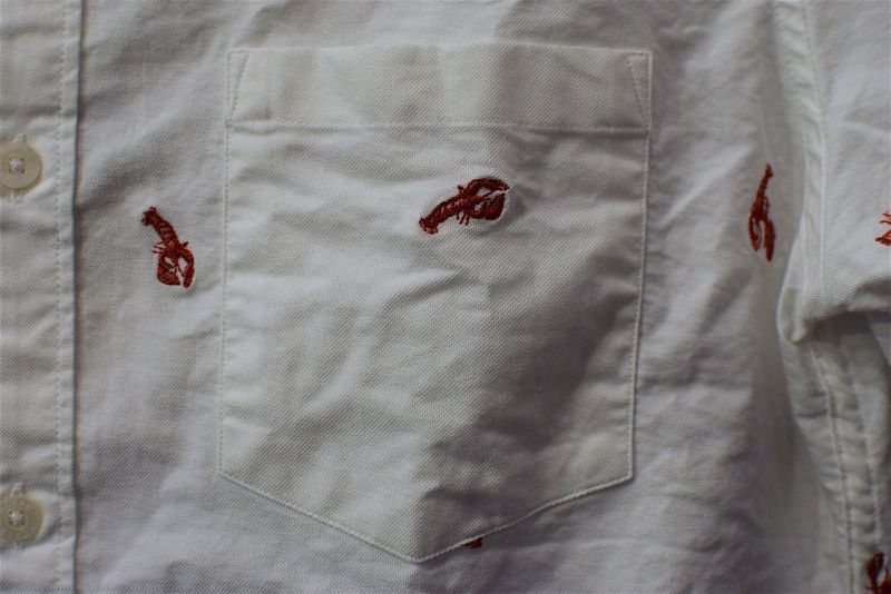 J.Crew (ジェイクルー) S/S Crayfish Oxford Slim Shirts White 総柄 オックスフォード スリム シャツ