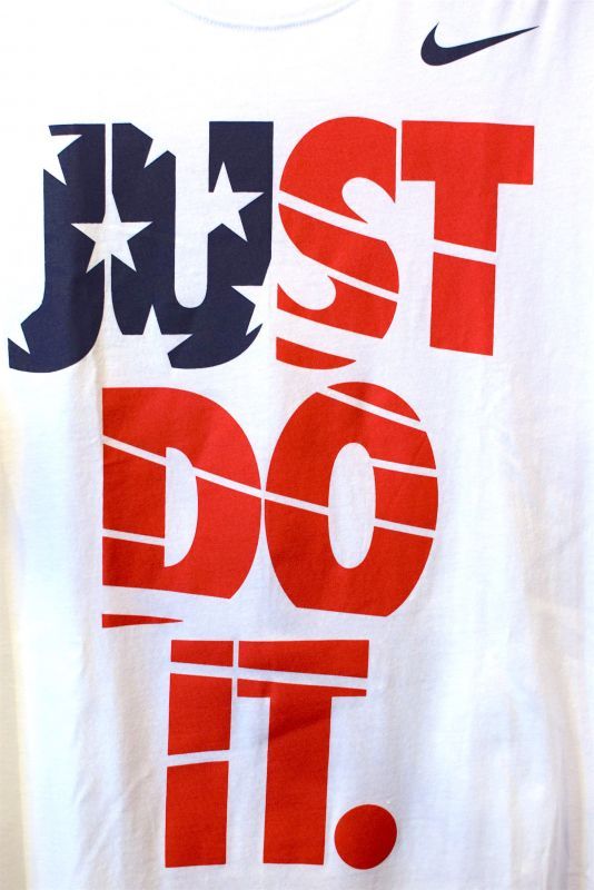 Nike(ナイキ) S/S "Just Do It" US Flag Logo Tee Navy White Red