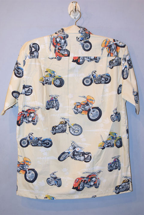 Pacific legend Aloha Shirts Harley Allover Navy パシフィック レジェンド アロハシャツ ハーレー