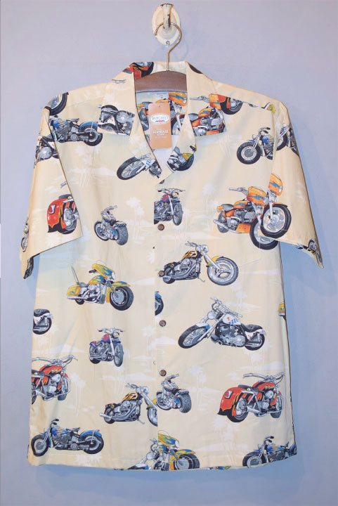 Pacific legend Aloha Shirts Harley Allover Navy パシフィック レジェンド アロハシャツ ハーレー