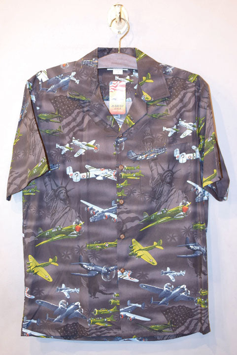 Pacific legend Aloha Shirts Fighter The Statue of Liberty Black パシフィック レジェンド アロハシャツ ブラック