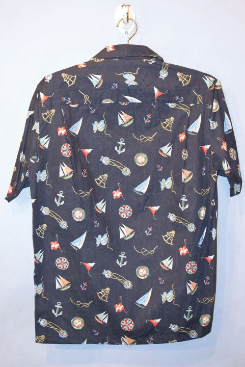 Pacific legend Aloha Shirts Yacht Black パシフィック レジェンド アロハシャツ ヨット ブラック