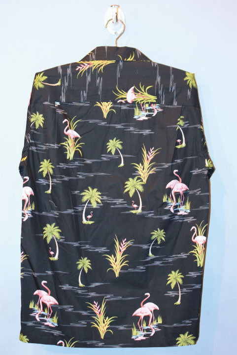 Pacific legend Aloha Shirts Flamingo Allover Black パシフィック レジェンド アロハ シャツ