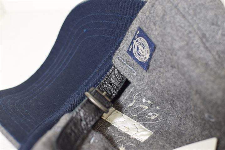 Polo Ralph Lauren(ラルフ ローレン)Wool Script Logo Grey Cap Leather Buck レザー ウール グレー ポロ スクリプト ロゴ ボール キャップ