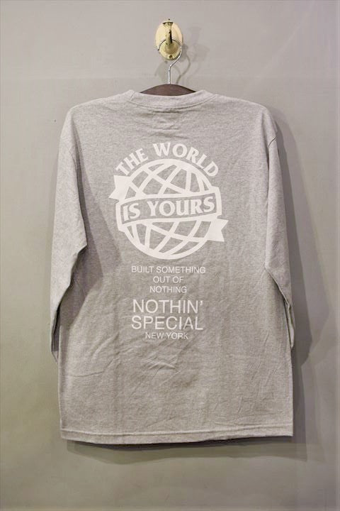 Nothin' Special(ナッシン スペシャル) L/S Tee Grey Nas 長袖 Tシャツ