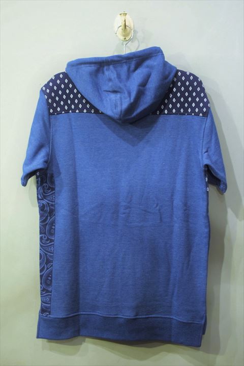 Staple Design(ステイプル デザイン) Academy S/S Hoodie Indigo Navy アカデミー ピジョン 半袖 フーディー Tシャツ インディゴ 総柄 鳩