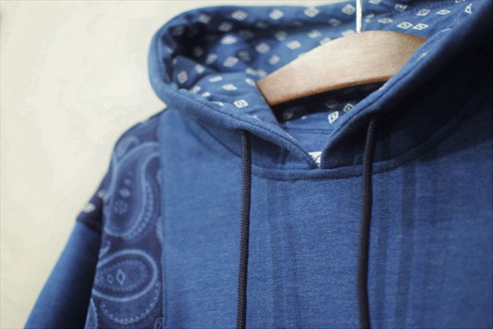 Staple Design(ステイプル デザイン) Academy S/S Hoodie Indigo Navy アカデミー ピジョン 半袖 フーディー Tシャツ インディゴ 総柄 鳩