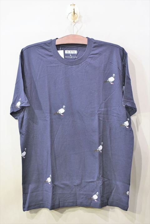 Staple Design(ステイプル デザイン) S/S All Over Pigeon Tee Navy オールオーバー ピジョン Tシャツ 総柄