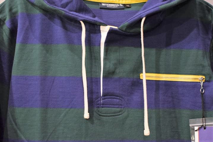 Border Rugby Hoodie Green Navy ボーダー ラグビー フーディー グリーン ネイビー ラガーシャツ