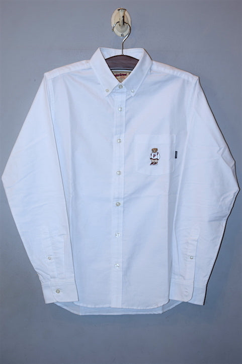 P WING Bear Oxford Shirt White FBI ベアー オックスフォード シャツ ホワイト Long Sleeve