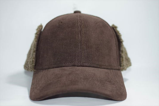 Timberland(ティンバーランド)  Corduroy Ear Flap 6Panel Cap Brown ボア付き コーデュロイ イヤーフラップ ラウンド バイザー キャップ ブラウン